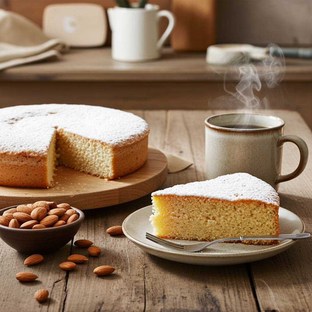 Gluten free almond cake .