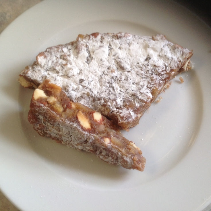 Delicious Italian Panforte either with almond and fruit peel or walnut &dried figs, 530 Gr
