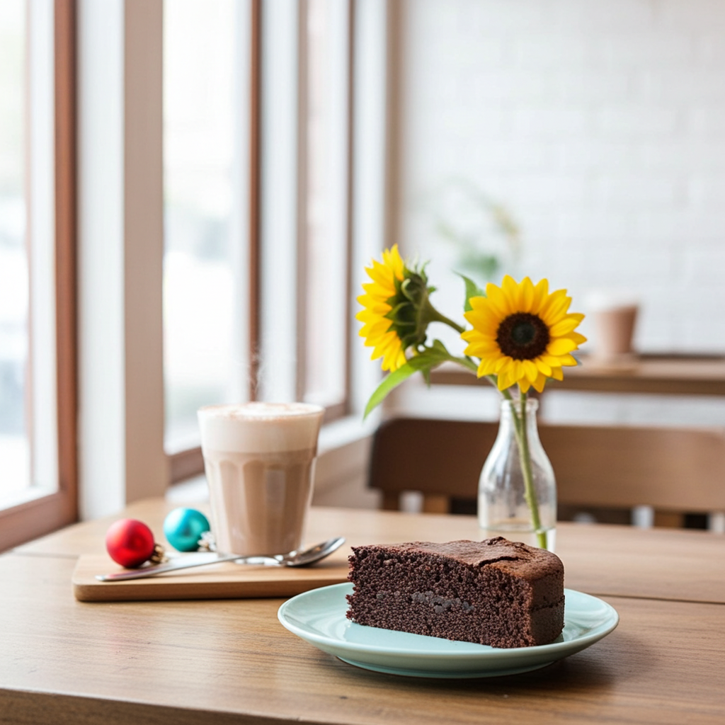 Homemade banana and chocolate cake.