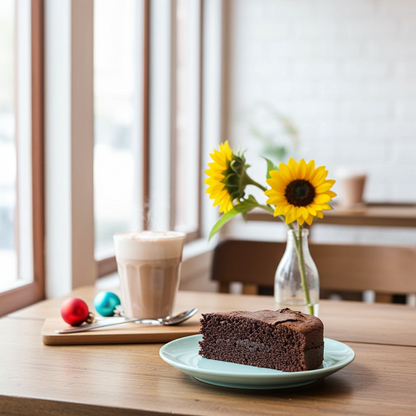 Homemade banana and chocolate cake.